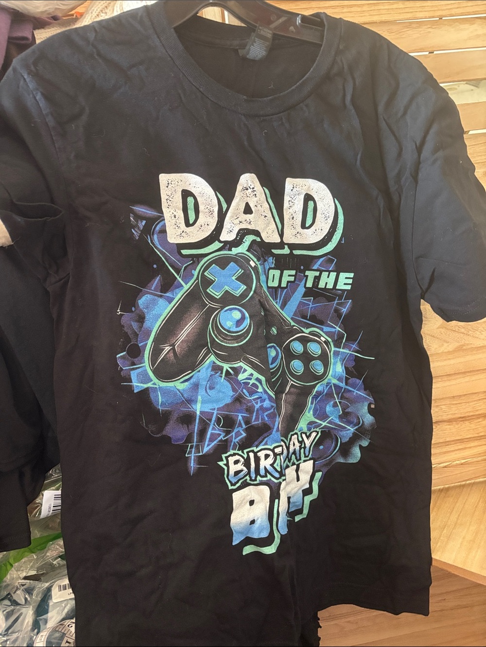 'Dad of the Birthday Boy' Graphic Tee - Black Medium NWOT